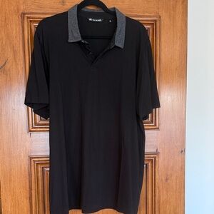 Travis Mathew Black Polo with Charcoal Collar
